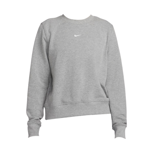 (W) Nike Dri-Fit One Crewneck French Terry Sweatshirts Carbon Heather White - US/EU