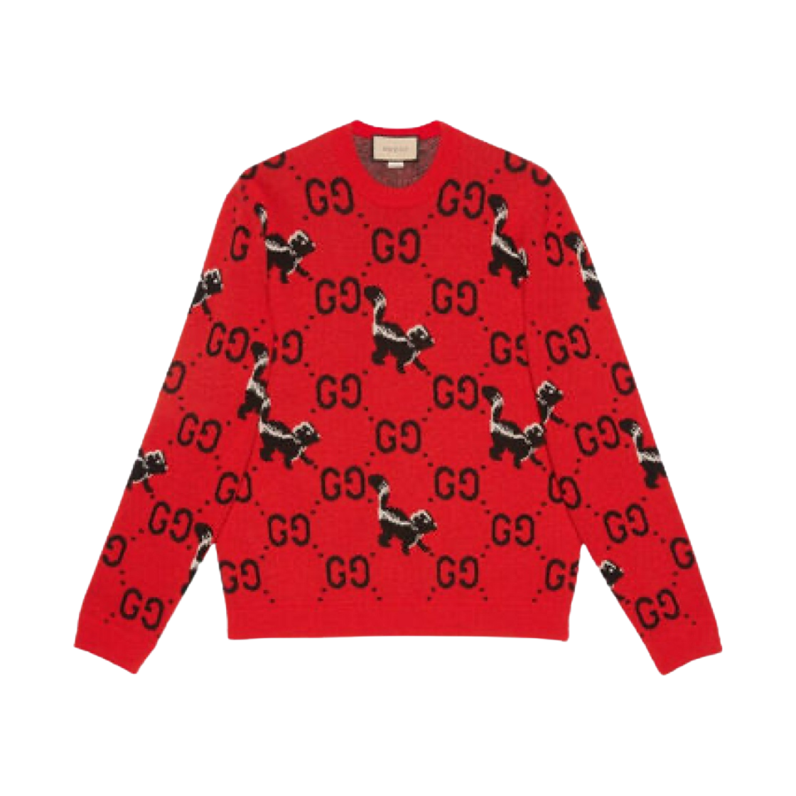 구찌 GG 스컹크 울 니트 스웨터 레드 | Gucci | KREAM
