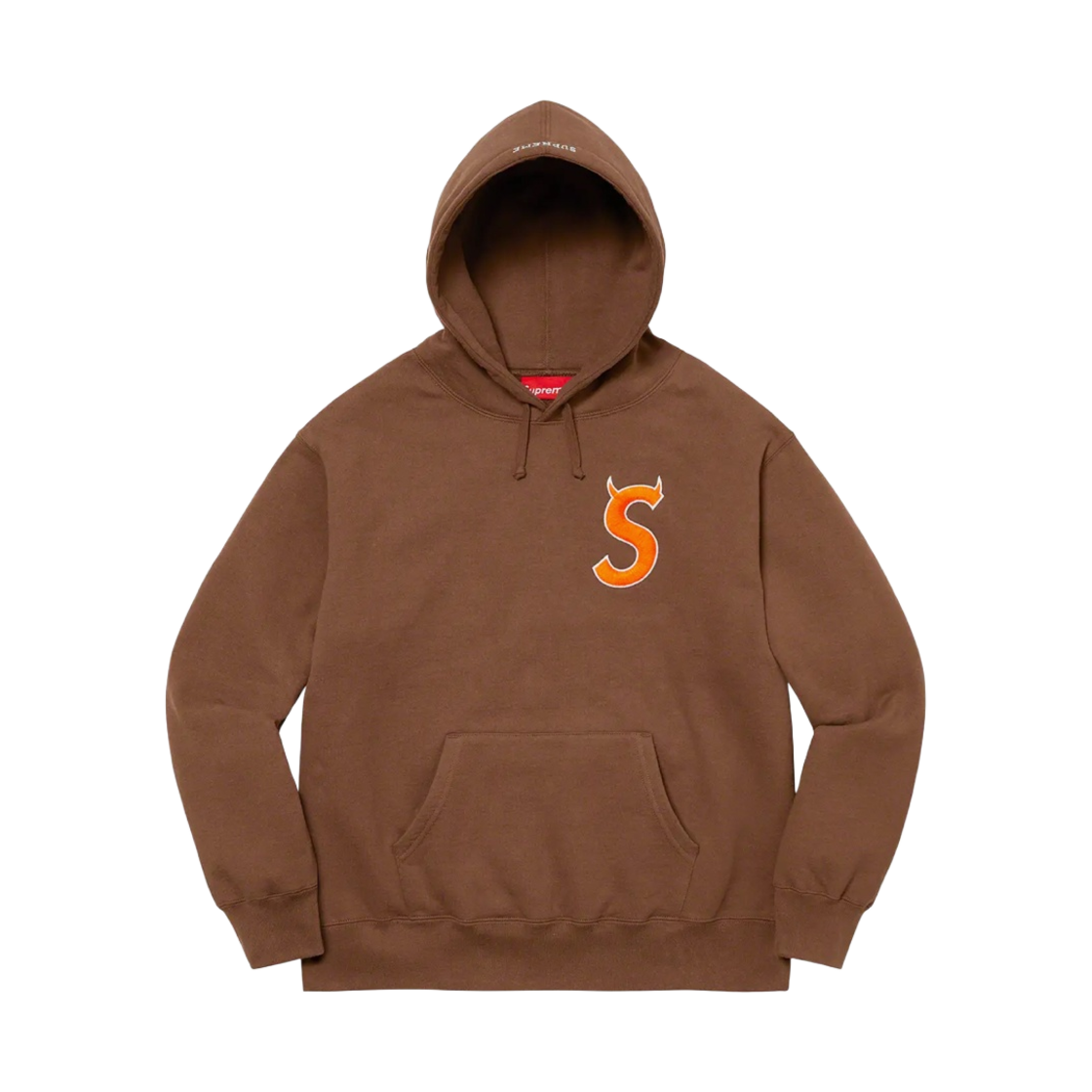 슈프림 S 로고 후드 스웨트셔츠 브라운 - 22FW
