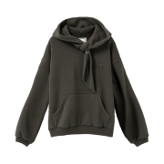 Wooyoungmi Grey Knot Detail Hooded T-Shirt Dark - 24FW
