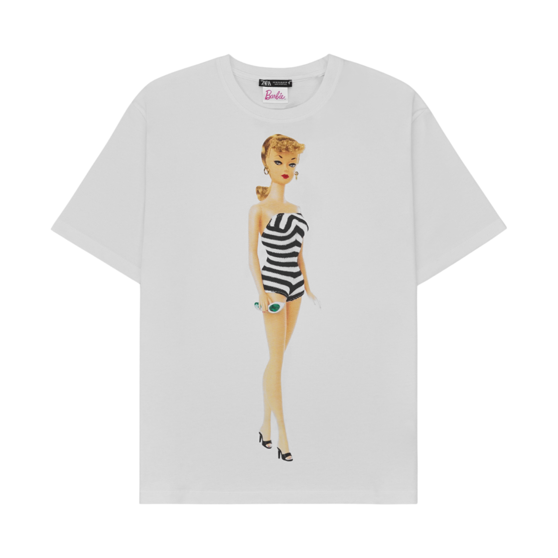 (W) 자라 x 바비 매텔 티셔츠 화이트((W) Zara x Barbie Mattel T-Shirt White) - 1