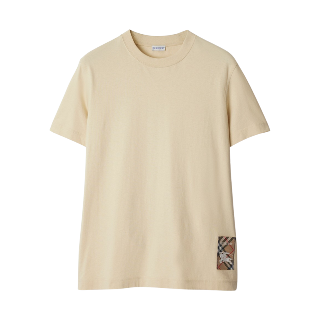 8103508 Burberry Check Label Cotton T-Shirt Nutmeg