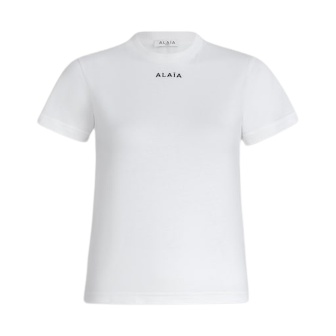 (W) 알라이아 클래식 코튼 티셔츠 화이트((W) Alaia Classic Cotton T-Shirt White)