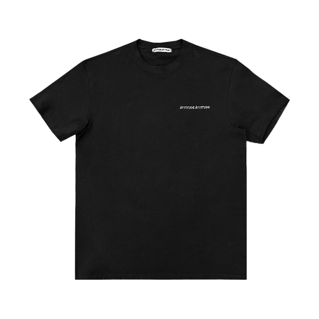 애티튜드 애티튜드 로고 엠브로이더리 티셔츠 숏슬리브 블랙(AA Logo Embroidery T-shirts Short Sleeve Black)