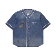 Wooyoungmi Corduroy Denim Baseball Shirt Blue - 25SS