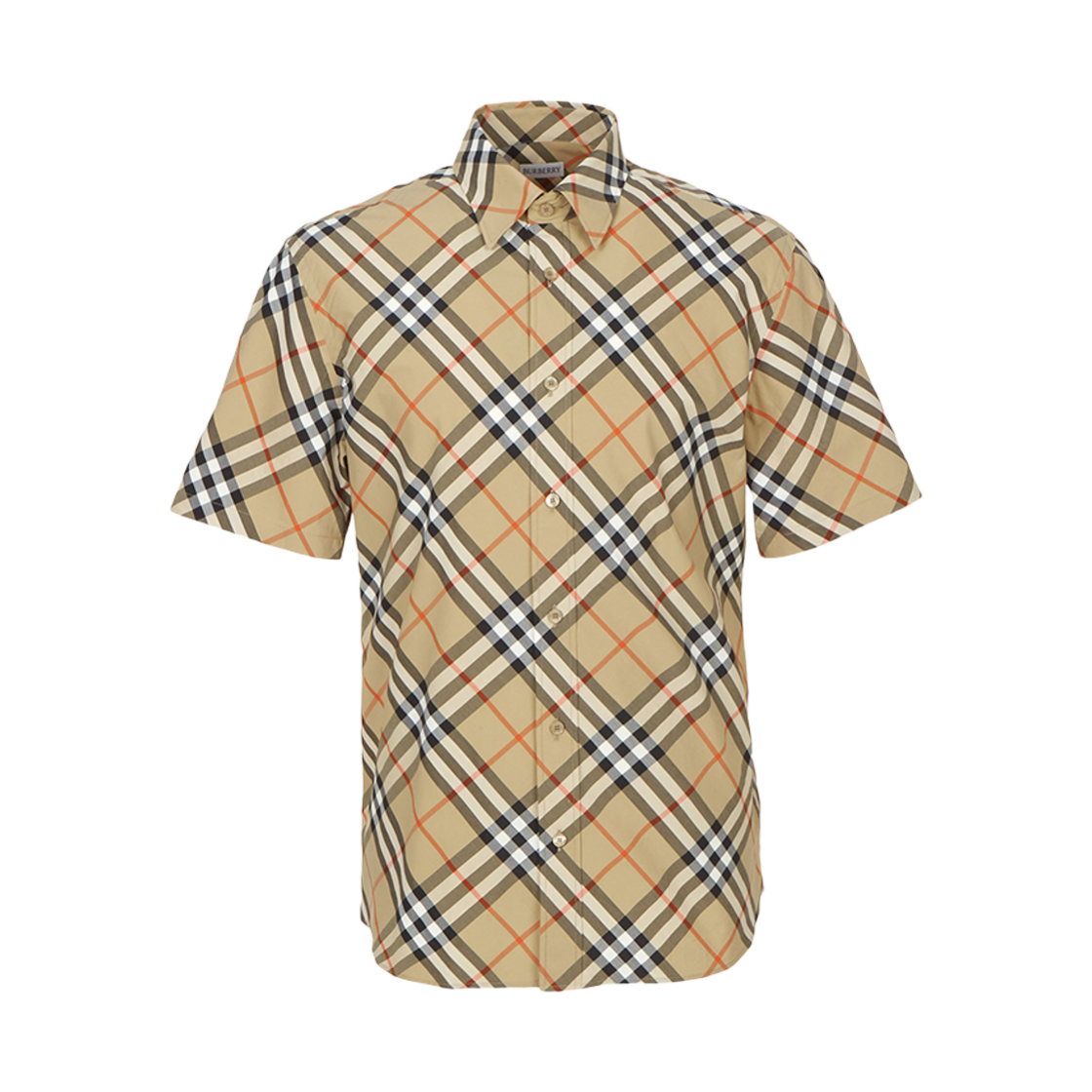 8087637 Burberry Check Short Sleeve Shirt Brown