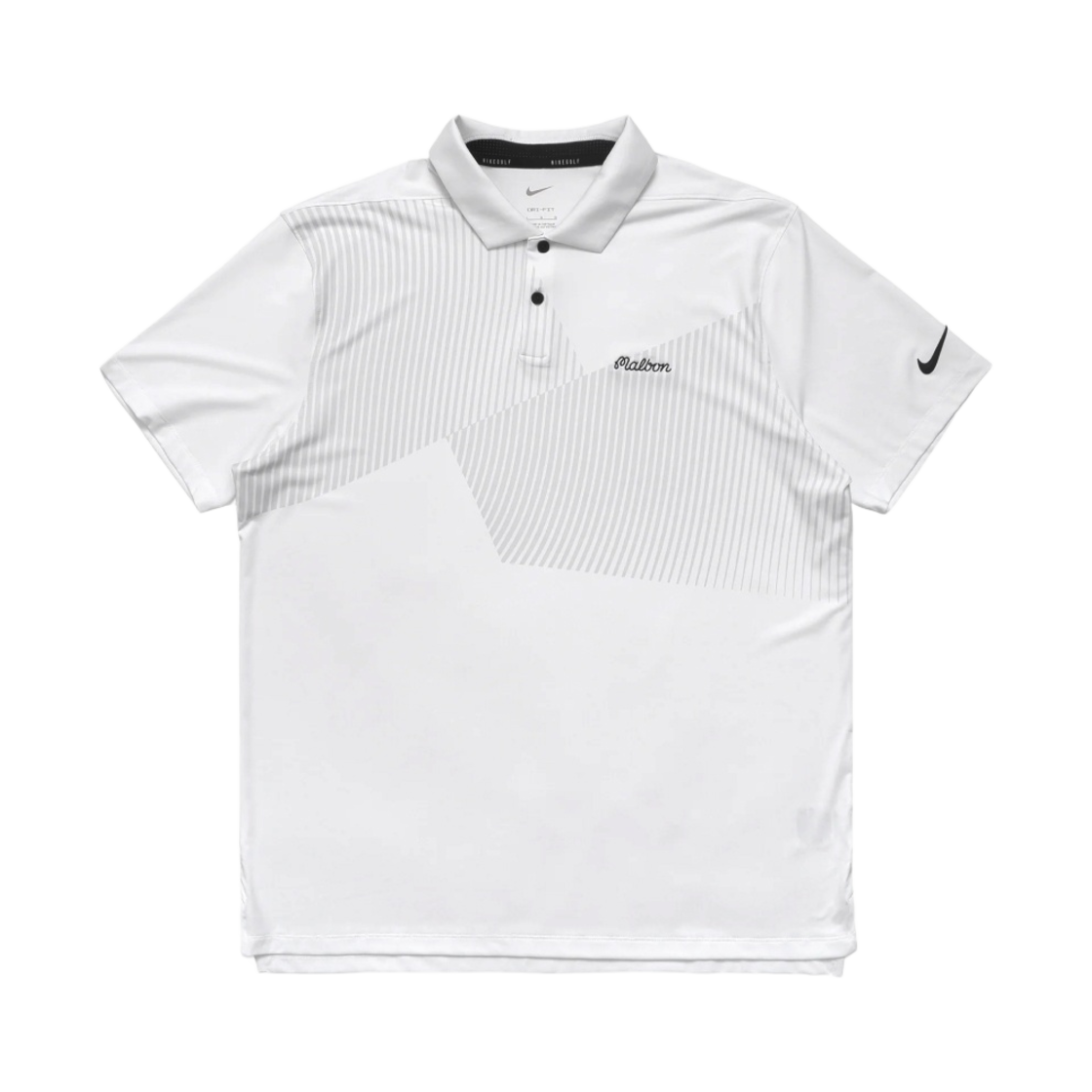 말본 골프 x 나이키 드라이핏 베이퍼 FA PRT 폴로 화이트 블랙(Malbon Golf X Nike Dri-Fit Vapor FA PRT Polo White Black) - 1