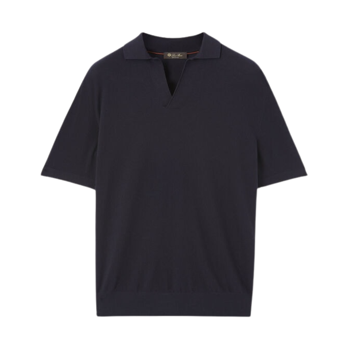 FAM0531-W000 Loro Piana Buttonless Polo Shirt Navy Blue