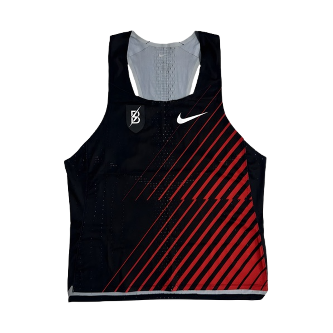나이키 드라이핏 ADV 에어로스위프트 보우먼 트랙 레이싱 싱글렛 블랙 짐 레드(Nike Dri-Fit ADV AeroSwift Bowerman Track Racing Singlet Black Gym Red)