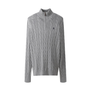 [30% 적립] Polo Ralph Lauren Cable Knit Quarter Zipper Sweater Fawn Grey Heather - 24FW