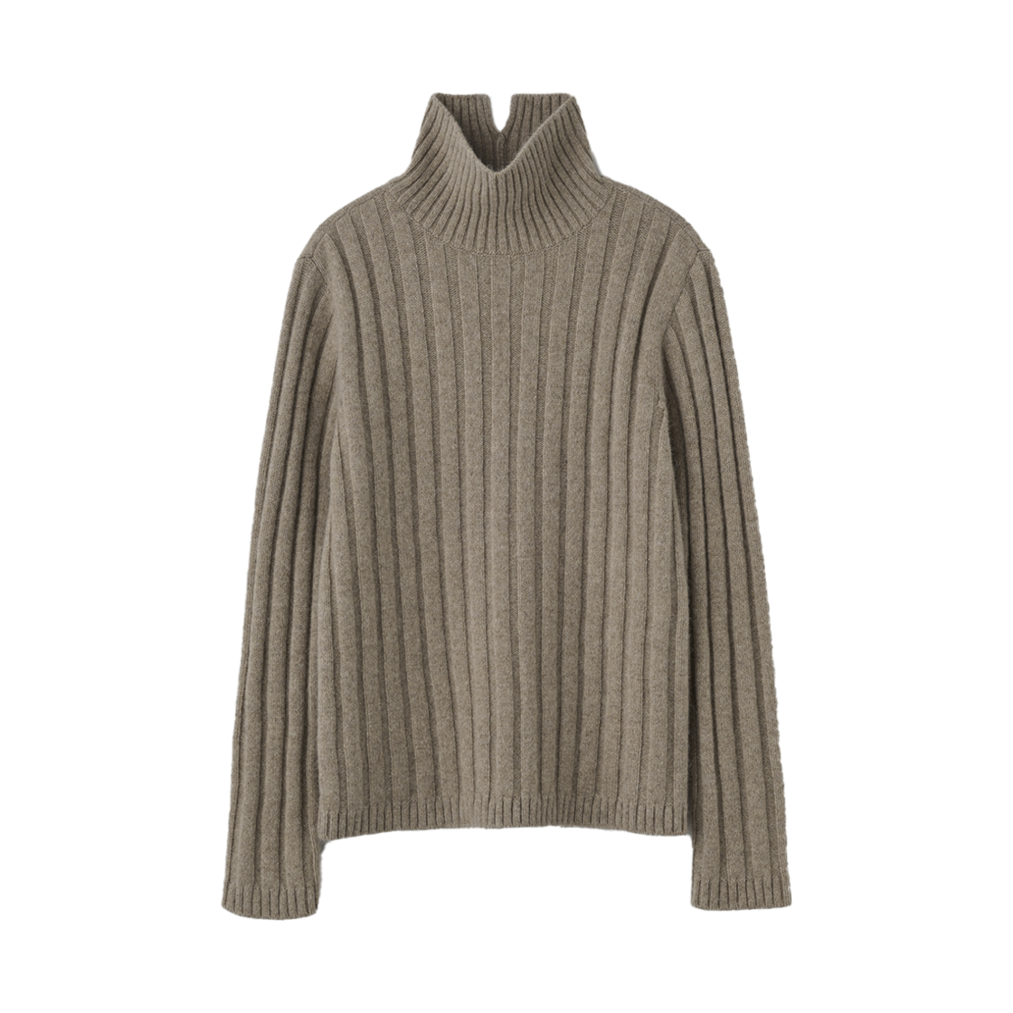 24WTKN001MIF Blank03 Baby Alpaca Ribbed Turtle Melange Beige