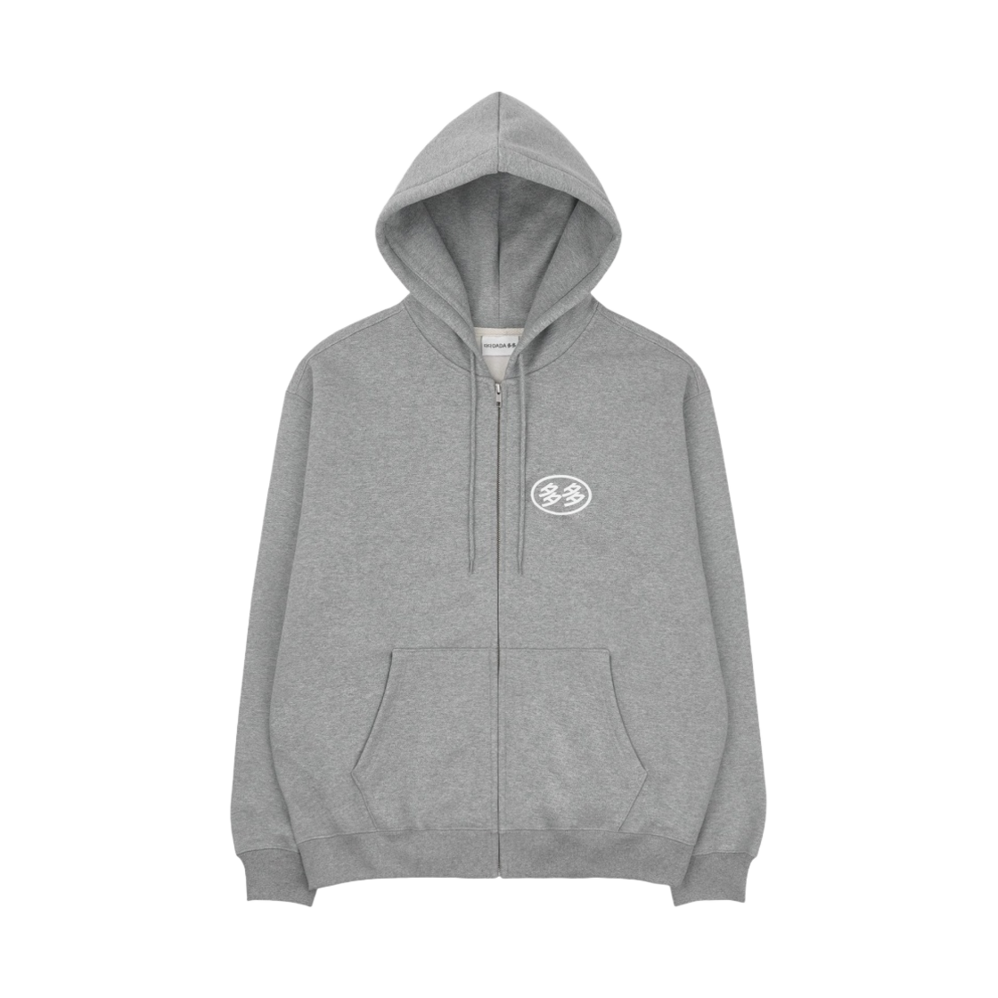 다다 로고 후드 집업 그레이(Dada Logo Hoodie Zip-Up Grey)