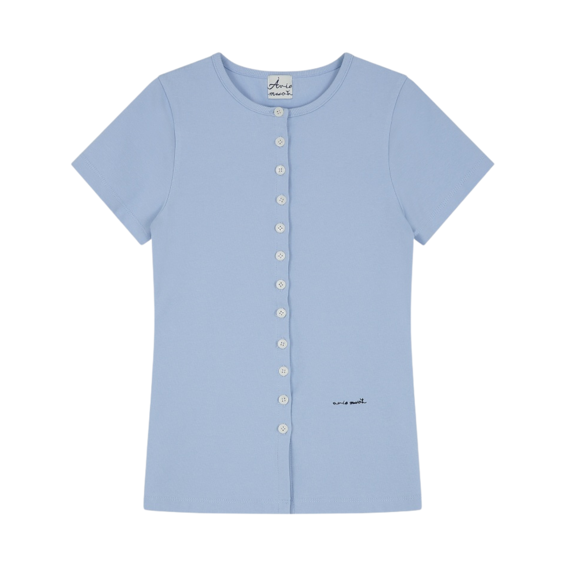 AM02CD2404-BL (W) Aviemuah Essential Organic Cotton Slim Cardigan Blue