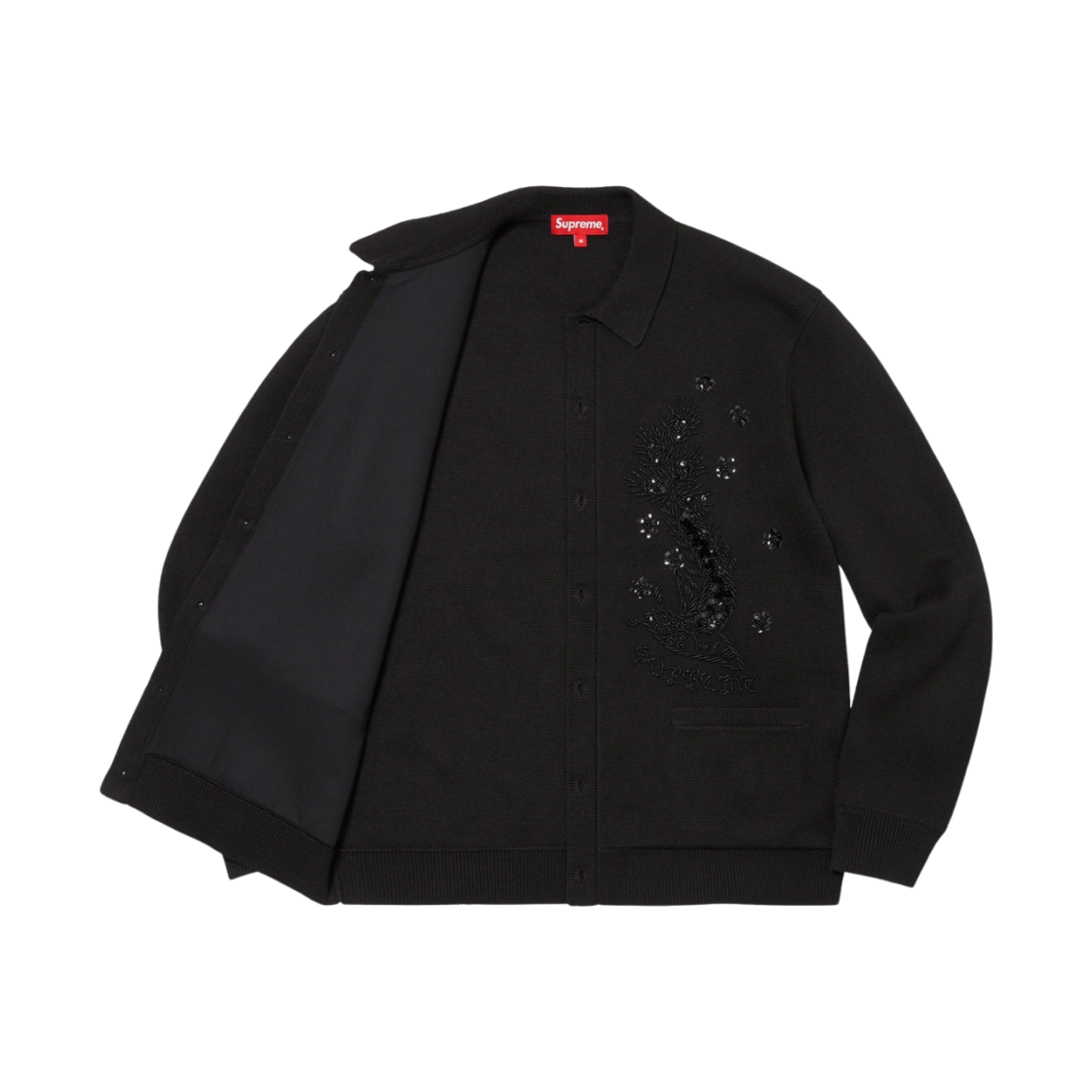 슈프림 비디드 아플리케 가디건 블랙 - 23SS(Supreme Beaded Applique Cardigan Black - 23SS) - 2