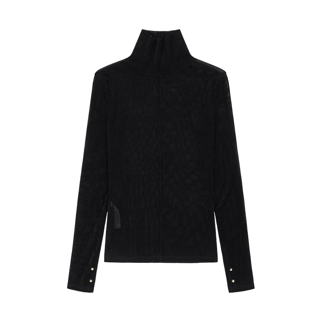 CMSFCTLW02EBKA Current Velvet Mesh Turtle Long Sleeve Black