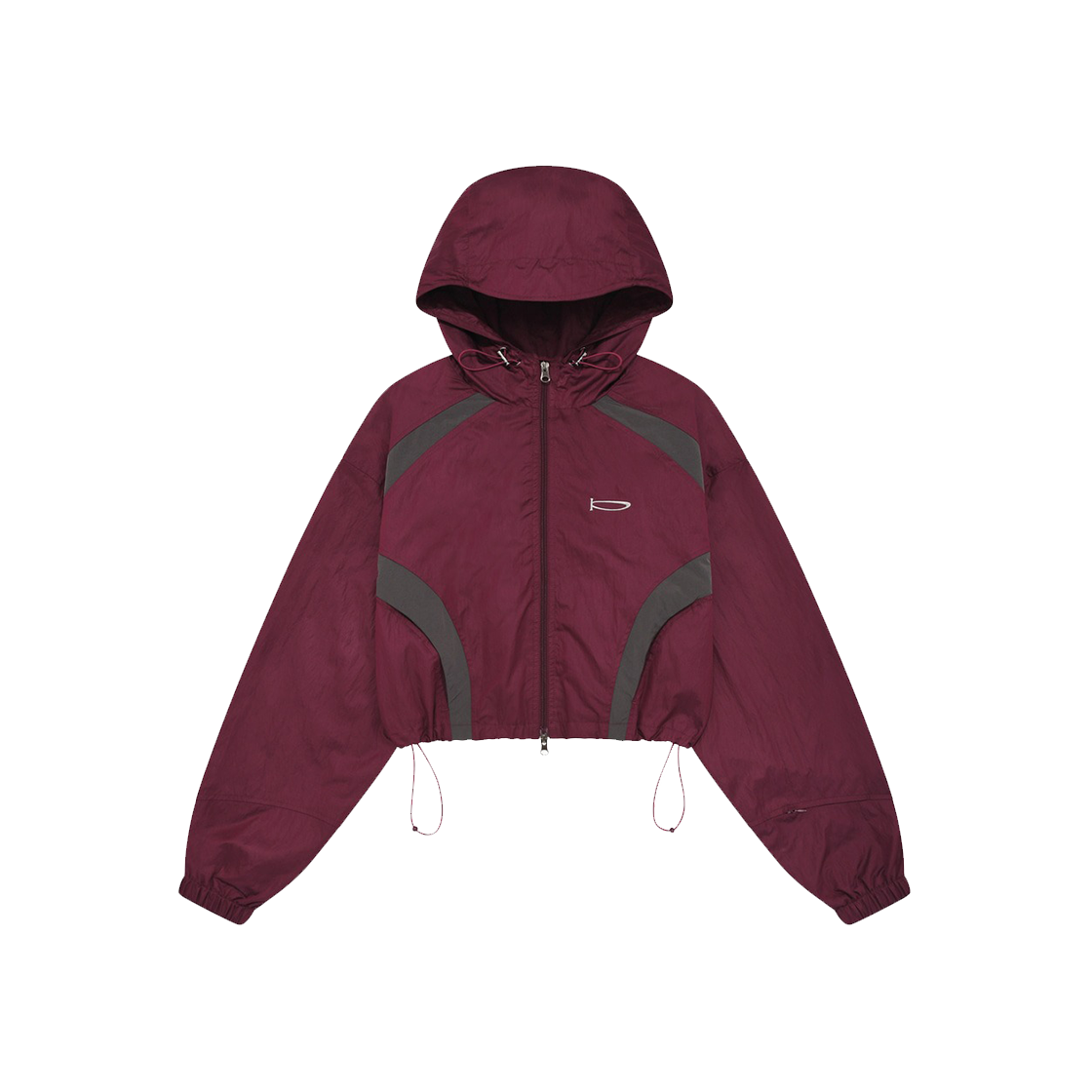PES1JK290ABU Phyps Dept Curve Crop Wind Breaker Burgundy