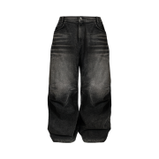 [KREAM 단독] BLR Double Trident Washing Wide Denim Pants Black