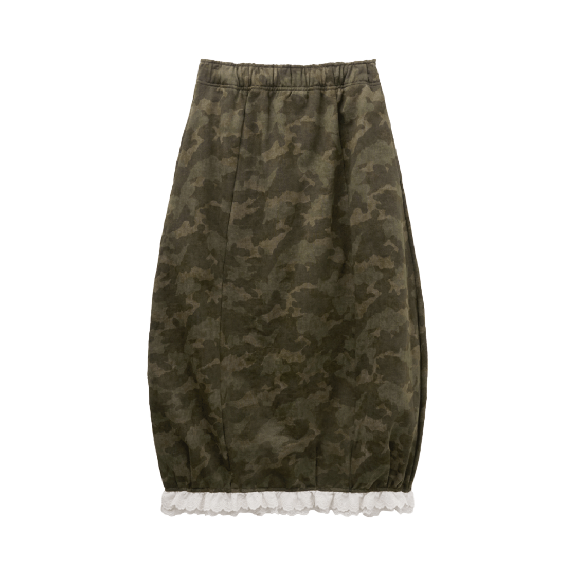 피브스피브스 카모 벌룬 져지 스커트 카키