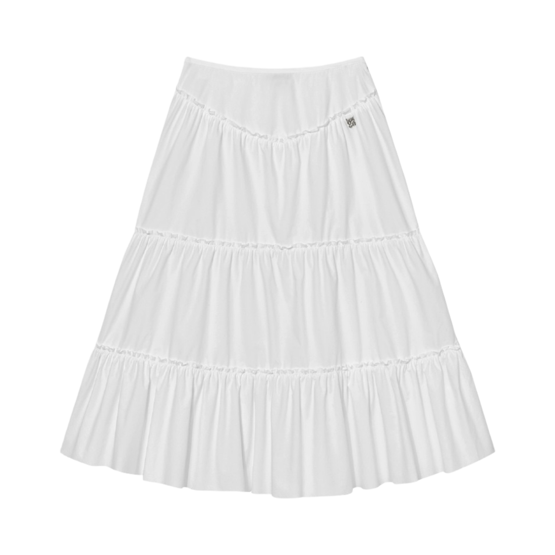 (W) 글로니 로데오 티어드 러플 스커트 화이트