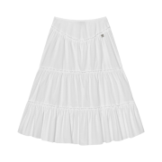 (W) Glowny Rodeo Tiered Ruffle Skirt White