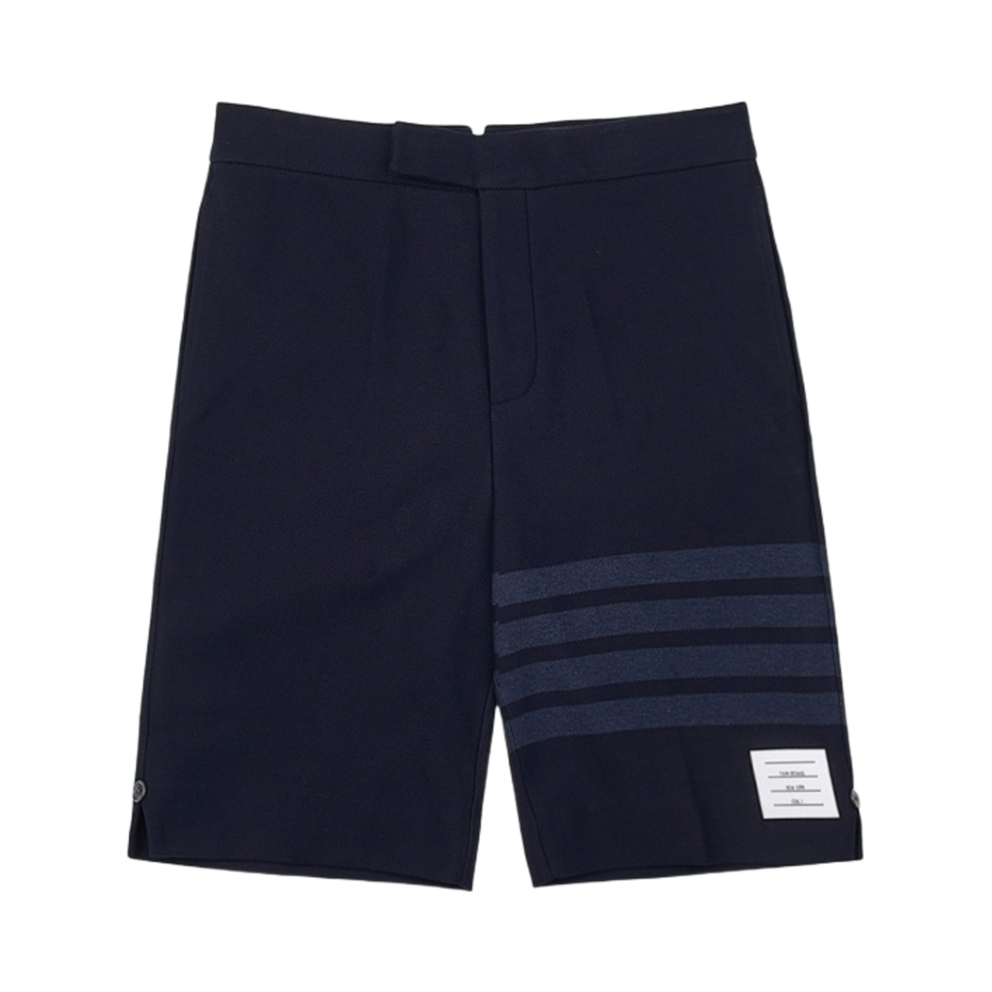 MJQ159A-06772-415 Thom Browne Double Face Tech Twill Tonal 4-Bar Bermuda Shorts Navy