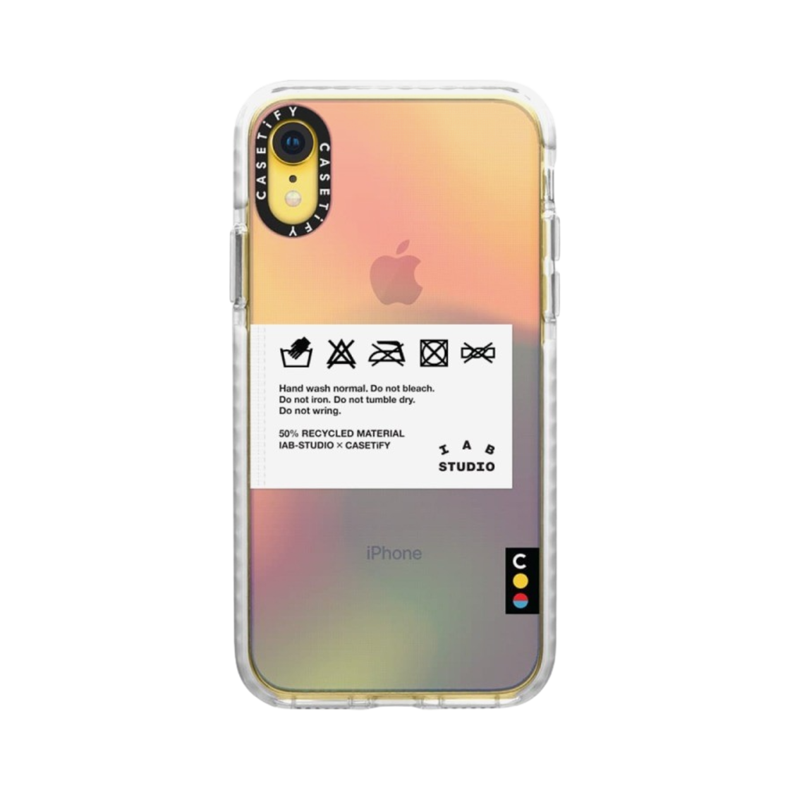 케이스티파이 x 아이앱 스튜디오 아이폰 클로스 태그 케이스 시어 무지개(Casetify x IAB Studio iPhone Cloth Tag Case Sheer Irdescent) - 4