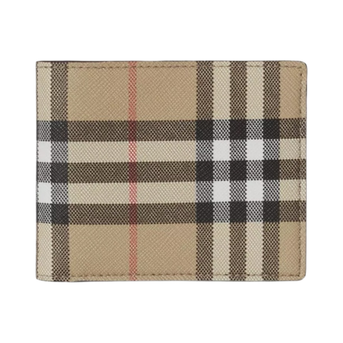 8057947 Burberry Vintage Check Leather Slim Bifold Wallet Archive Beige