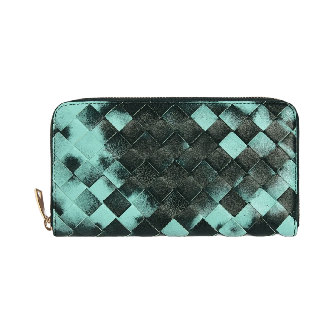 보테가 베네타 인트레치아토 집 어라운드 지갑 셀라돈 잉크웰(Bottega Veneta Intrecciato Zip Around Wallet Celadon Inkwell) - 1