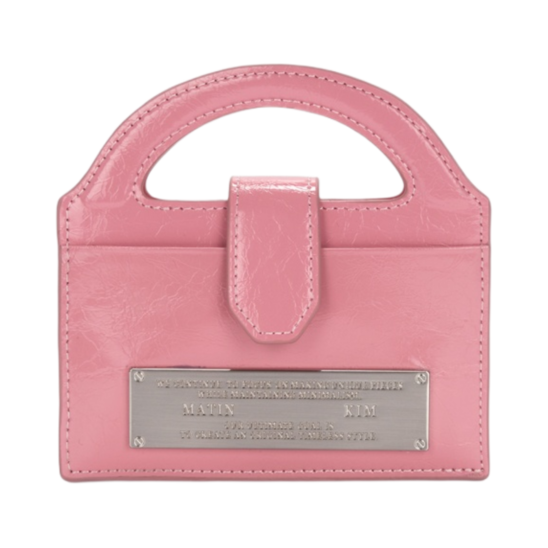 - Matin Kim Handle Accordion Chain Wallet Pink