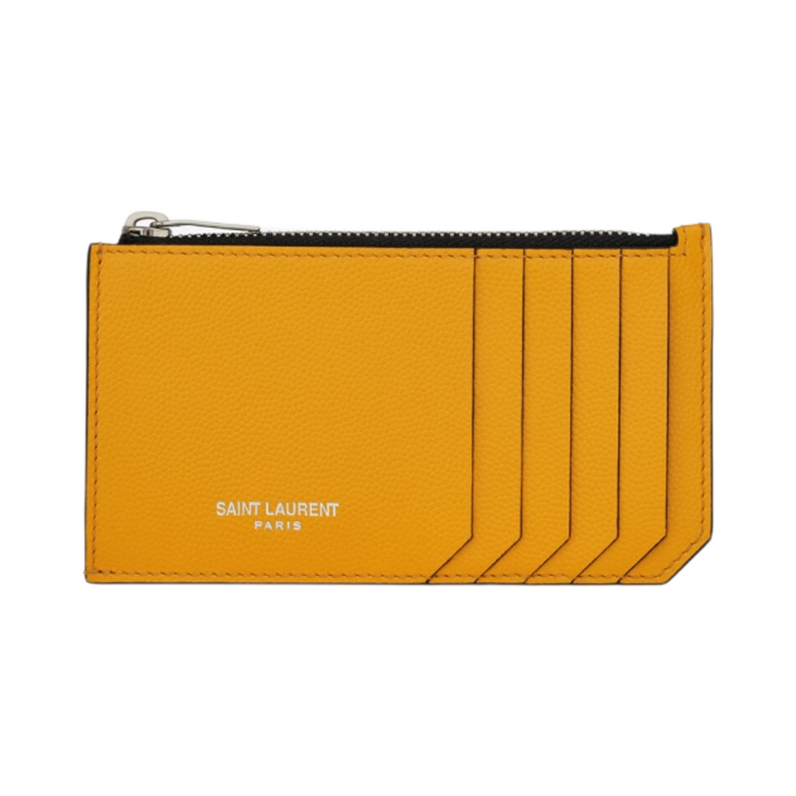 생로랑 그랑 드 뿌드르 엠보스드 레더 프라그망 지퍼 크레딧 카드 케이스 다크 죤(Saint Laurent Fragments Zipped Credit Card Case in Grain de Poudre Embossed Leather Dark Jaune) - 1