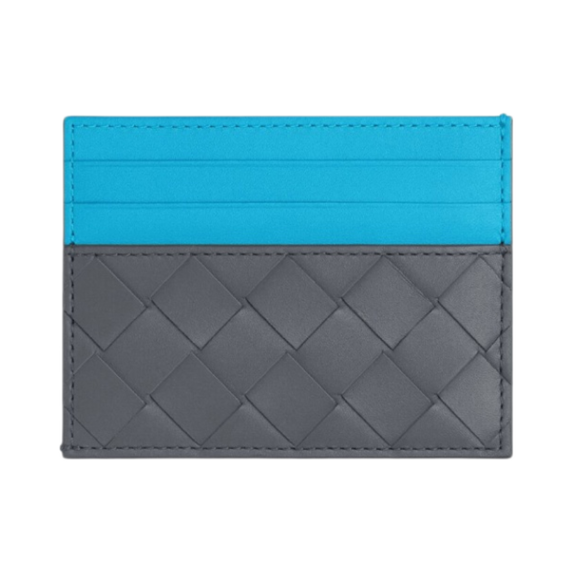 보테가 베네타 인트레치아토 크레딧 카드 케이스 썬더 풀(Bottega Veneta Intrecciato Credit Card Case Thunder Pool) - 1