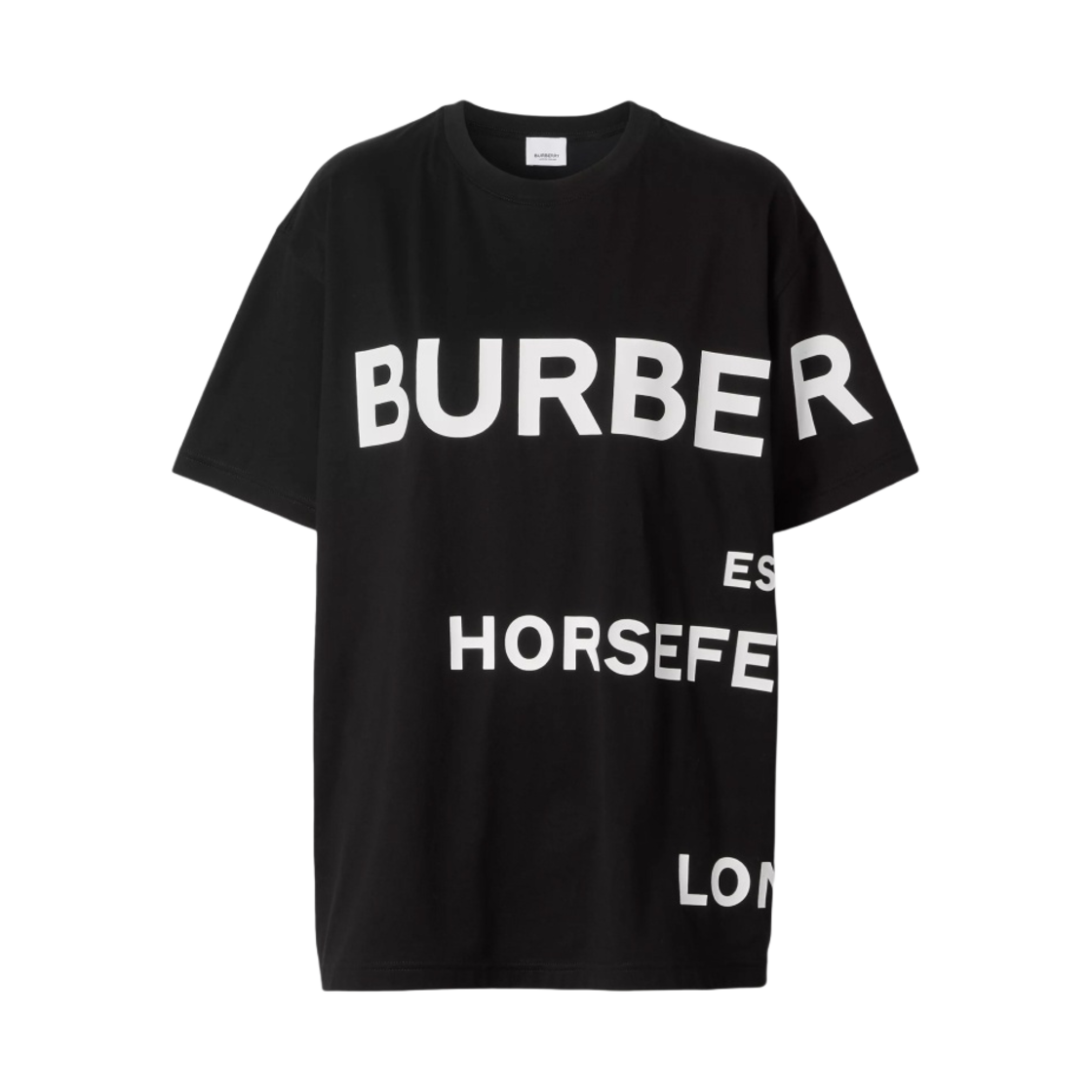 8040694 Burberry Horseferry Print Cotton Oversized T-Shirt Black