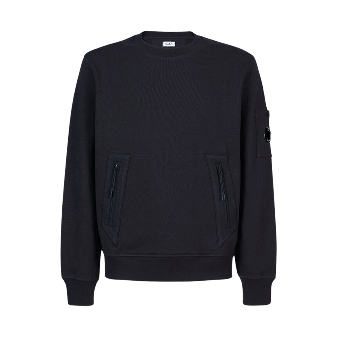 15CMSS053A005086W999 C.P. Company Diagonal Raised Fleece Kangaroo Sweatshirt Black - 23FW