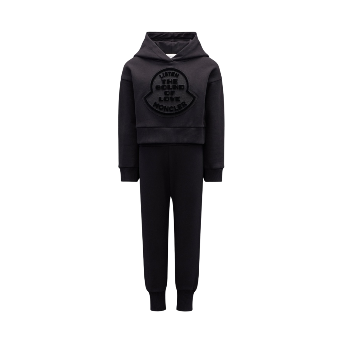 (키즈) 몽클레르 로고 스웨트수트 세트 블랙 - 22FW((Kids) Moncler Logo Sweatsuit Set Black - 22FW) - 1