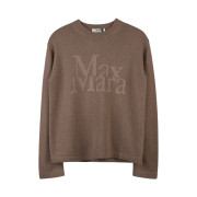 (W) S Max Mara Amalfi Logo Wool Knit Brown