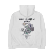 Wooyoungmi Flower Back Logo Hooded T-Shirt White - 23FW