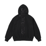 Supreme Satin Applique Hooded Sweatshirt Black - 23FW
