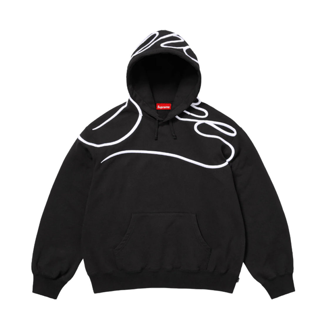 - Supreme Shoulder Script Hooded Sweatshirt Black - 25SS