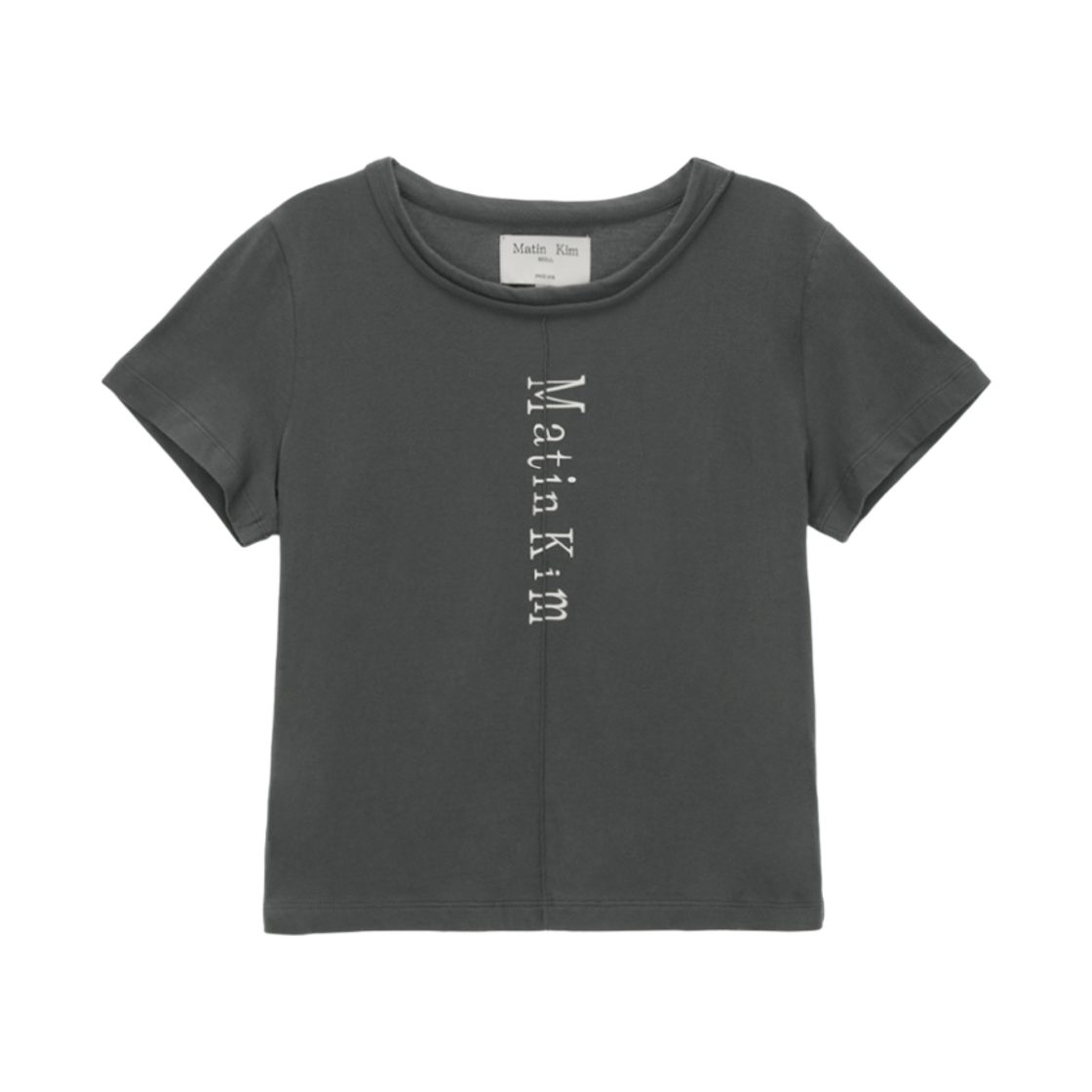 (W) 마뗑킴 핀턱 크롭탑 차콜((W) Matin Kim Pintuck Crop Top Charcoal) - 1