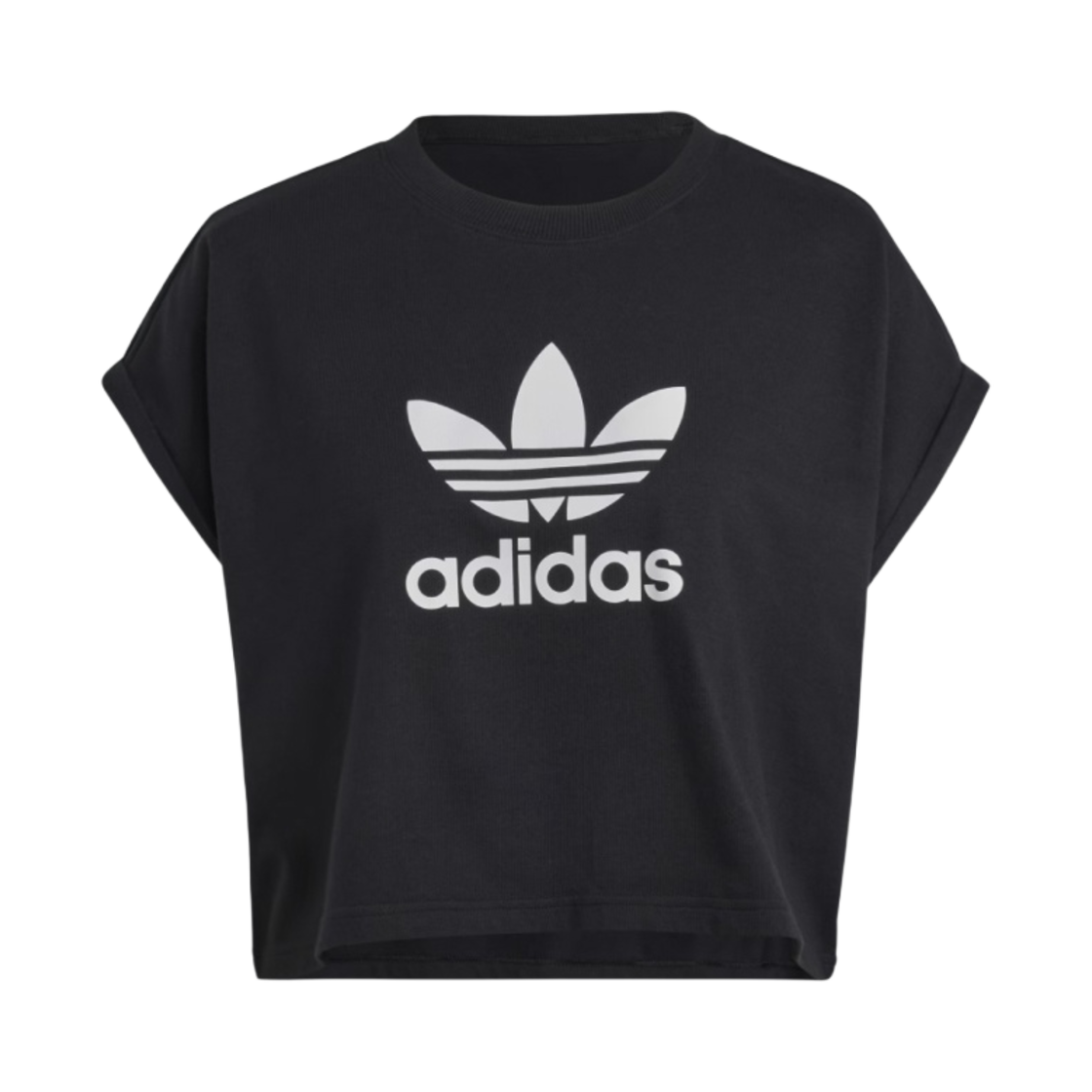 (W) 아디다스 아디컬러 클래식 숏 트레포일 티셔츠 블랙 - US 사이즈((W) Adidas Adicolor Classics Short Trefoil T-Shirt Black - US Sizing) - 1