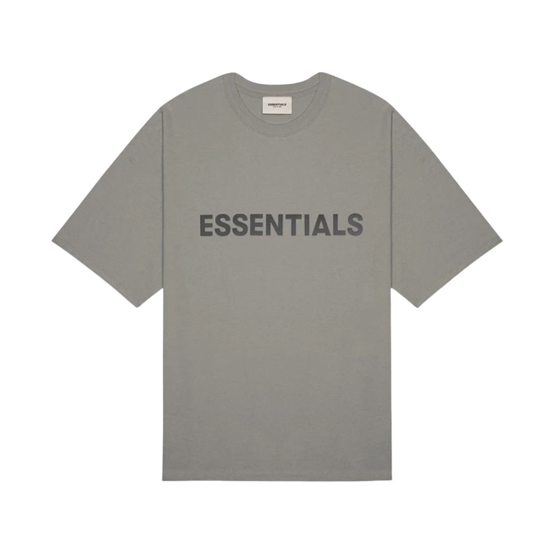 에센셜 3D 실리콘 아플리케 박시 티셔츠 시멘트 - 20FW