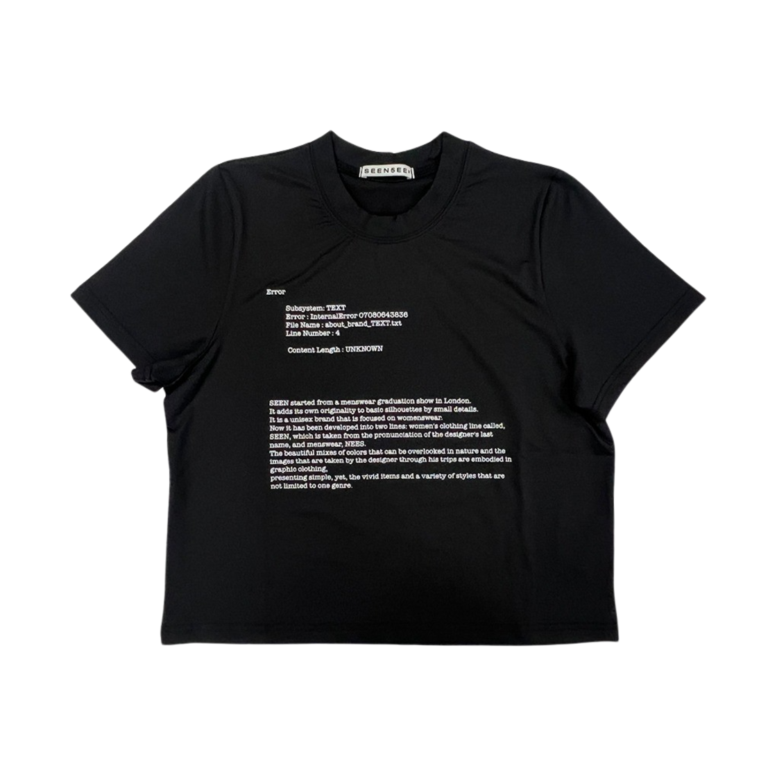 씬 어바웃 크롭 티셔츠 블랙(SEEN About Crop T-Shirts Black)