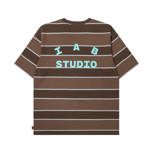 IAB Studio Striped T-Shirt Brown