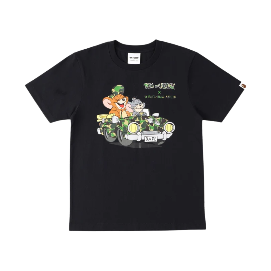 (W) 베이프 x 톰과 제리 크루징 티셔츠 블랙((W) BAPE x Tom & Jerry Cruising T-Shirt Black)