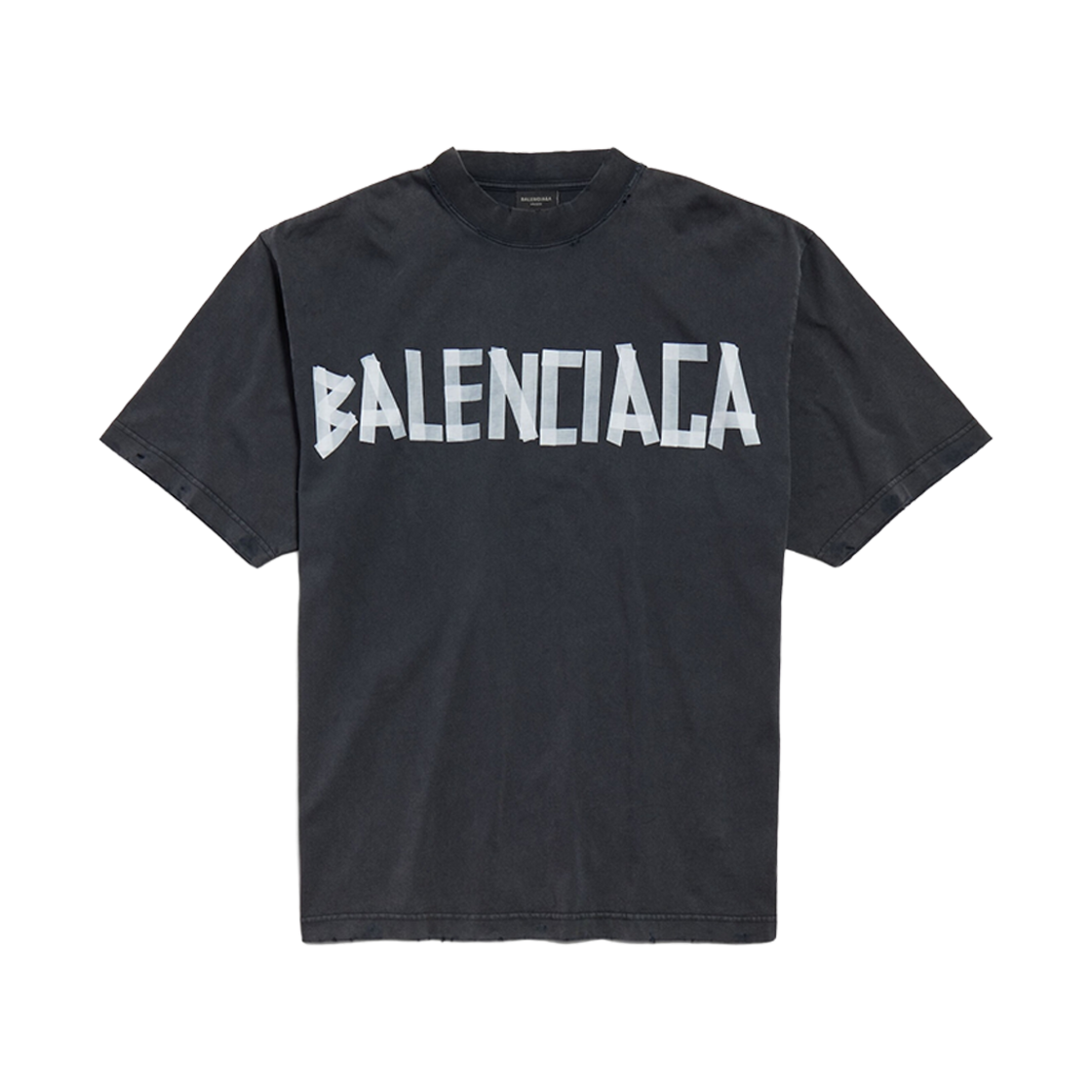 발렌시아가 뉴 테이프 타입 티셔츠 미디움 핏 블랙 페이디드(Balenciaga New Tape Type T-Shirt Medium Fit Black Faded)
