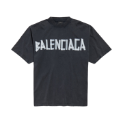 Balenciaga New Tape Type T-Shirt Medium Fit Black Faded