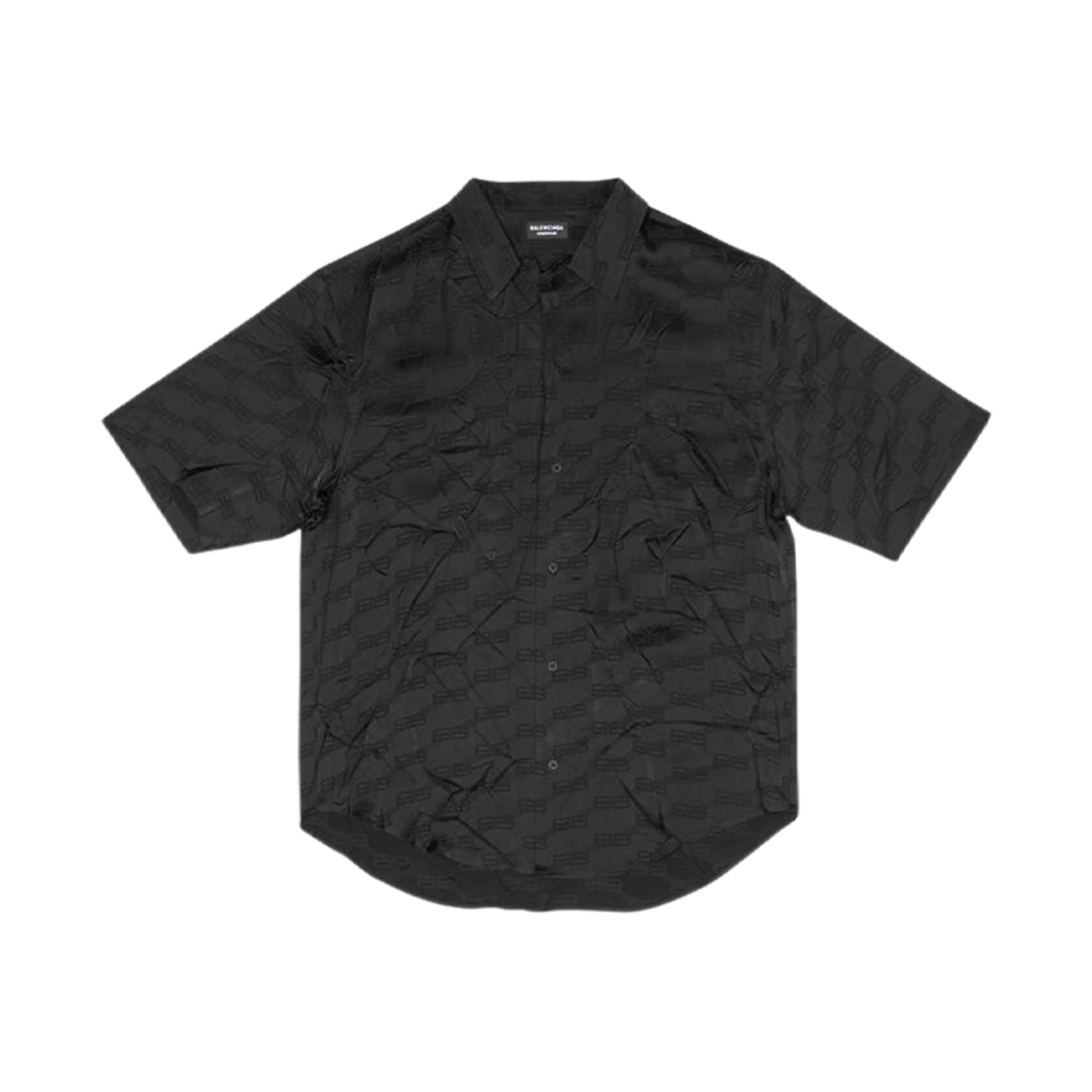 발렌시아가 BB 모노그램 미니멀 숏슬리브 셔츠 블랙(Balenciaga BB Monogram Minimal Short Sleeve Shirt Black) - 1