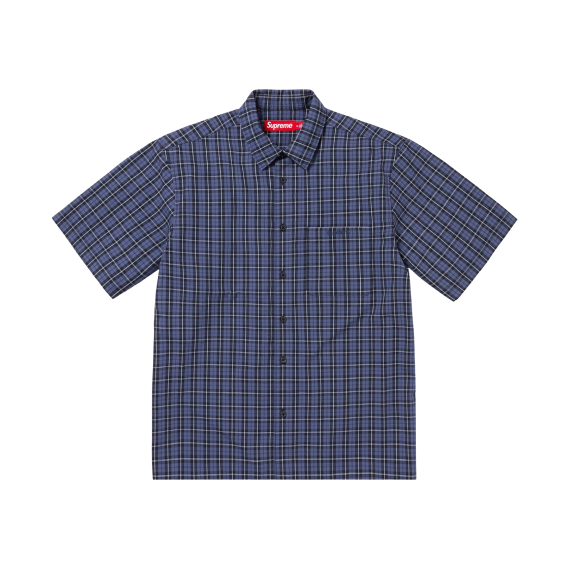 슈프림 루즈 핏 미니 플레이드 숏슬리브 셔츠 네이비 - 24SS(Supreme Loose Fit Mini Plaid S/S Shirt Navy - 24SS)