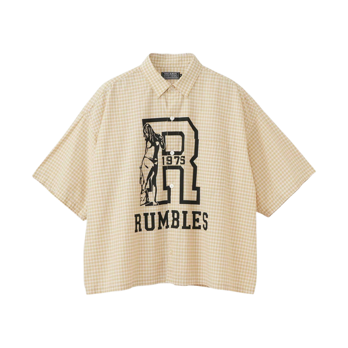 히스테릭 글래머 럼블 와이드 레귤러 칼라 셔츠 옐로우(Hysteric Glamour Rumbles Wide Regular Collar Shirt Yellow) - 1