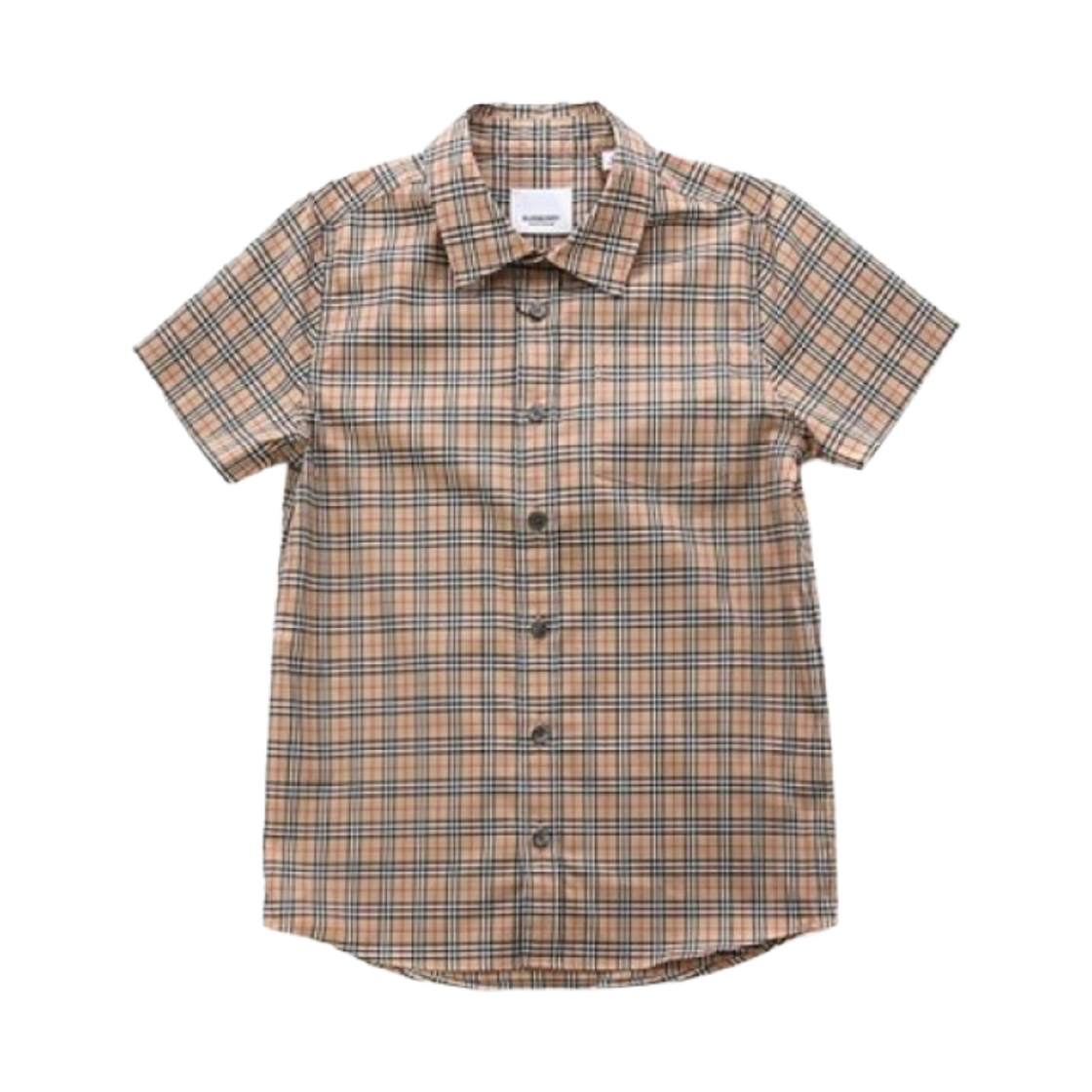 (키즈) 버버리 체크 코튼 셔츠 베이지((Kids) Burberry Check Cotton Shirt Beige) - 1